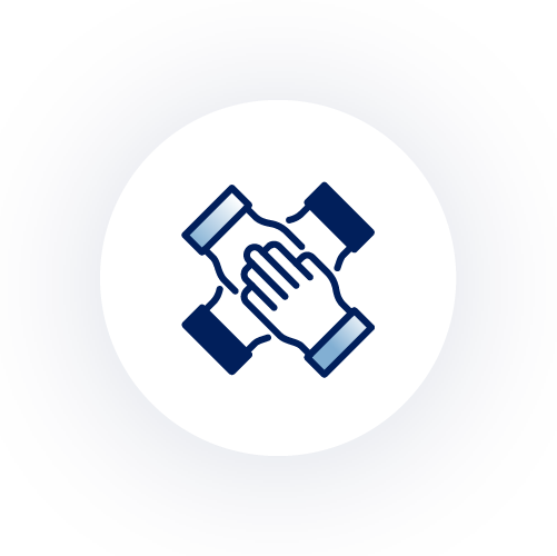 Advocacy Logo showing four hands | Doylestown Health
