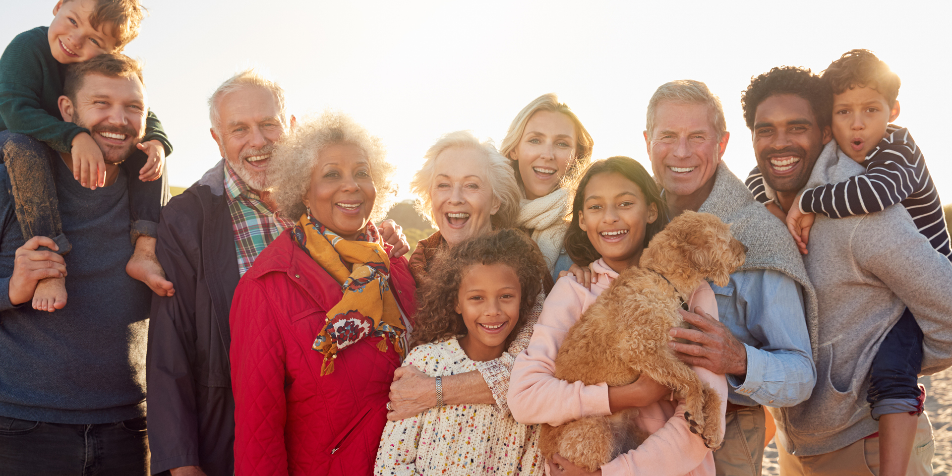 smiling family group shot
